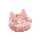 Saltwater Kitty Cat Rosa Hair Clip – pink cat-shaped with gold accents, white background – hair styling