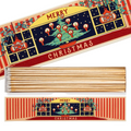 Merry Christmas Streichholzschachtel – rote und weiße Streifen, Weihnachtsbaum-Motiv, Holzstreichhölzer – Dekoration
