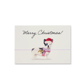 Merry Christmas Bracelet Card – cream background, illustration of a dog with Santa hat – gift idea