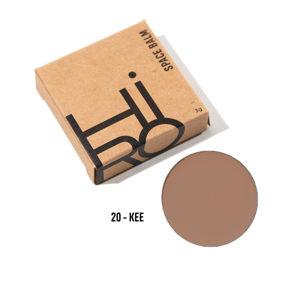 Out of Space Balm #20 Kee Refill – braune Kartonverpackung 3g, runder Balsam, weißer Hintergrund – Hautpflege