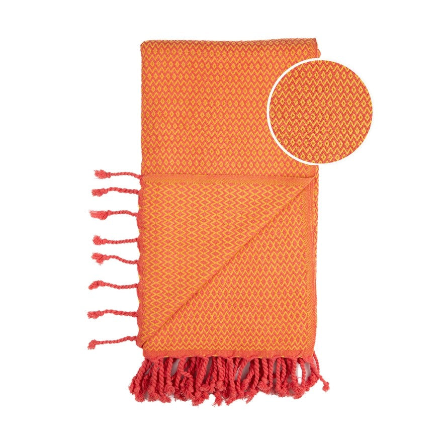 Hamamtuch Samos Orange Fuchsia
