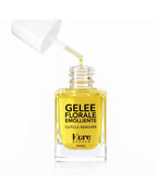 Kure Bazaar Gelee Florale Emolliente – clear glass bottle with dropper, yellow liquid, white background – nail care