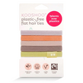 KOO SHOO Plastic Free Flat Hair Ties Bright Spark – white cardboard pack with colorful hair ties, white background – hair care