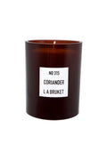 L:A Bruket No. 315 Kerze Koriander – braunes Glas, weißes Etikett, 260g, weißer Hintergrund – Duftkerze
