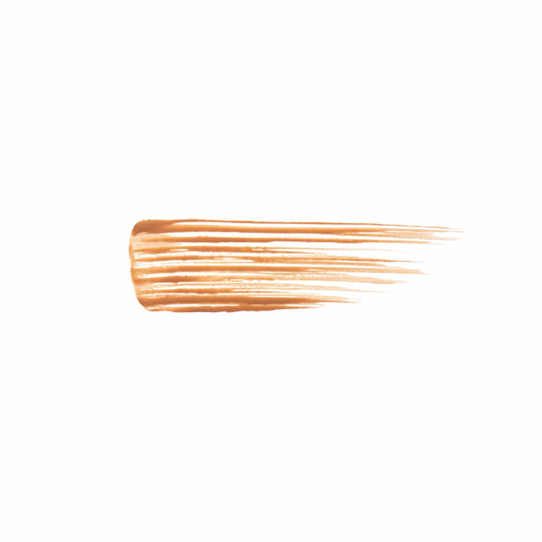 Feather Touch Augenbrauengel Warm Blonde Nachfüllung – warmes Blond, Streifentest auf weißem Hintergrund – Augenbrauenstyling
