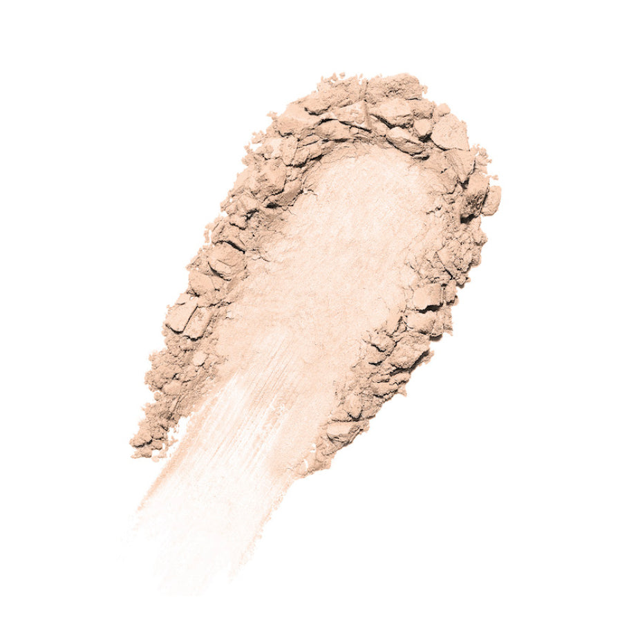 La Poudre Compacte Aitutaki – cremige, beige Puderprobe auf weißem Hintergrund – Make-up