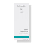 Dr. Hauschka MED Salbei Mundspülung – weißes Kartonpaket mit türkisfarbenem Streifen, weißer Hintergrund – Mundpflege
