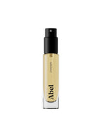 Abel Cyan Nori Eau de Parfum – clear glass bottle with black spray nozzle, white background – perfume