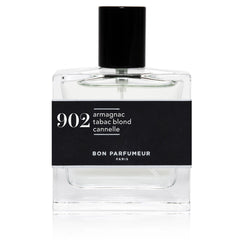 Bon Parfumeur 902 Armagnac durchsichtiger Flakon mit schwarzem Verschluss auf weißem Hintergrund, Parfüm