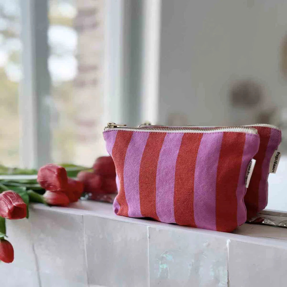 Sofia Pouch Stripes Orchid/tomato