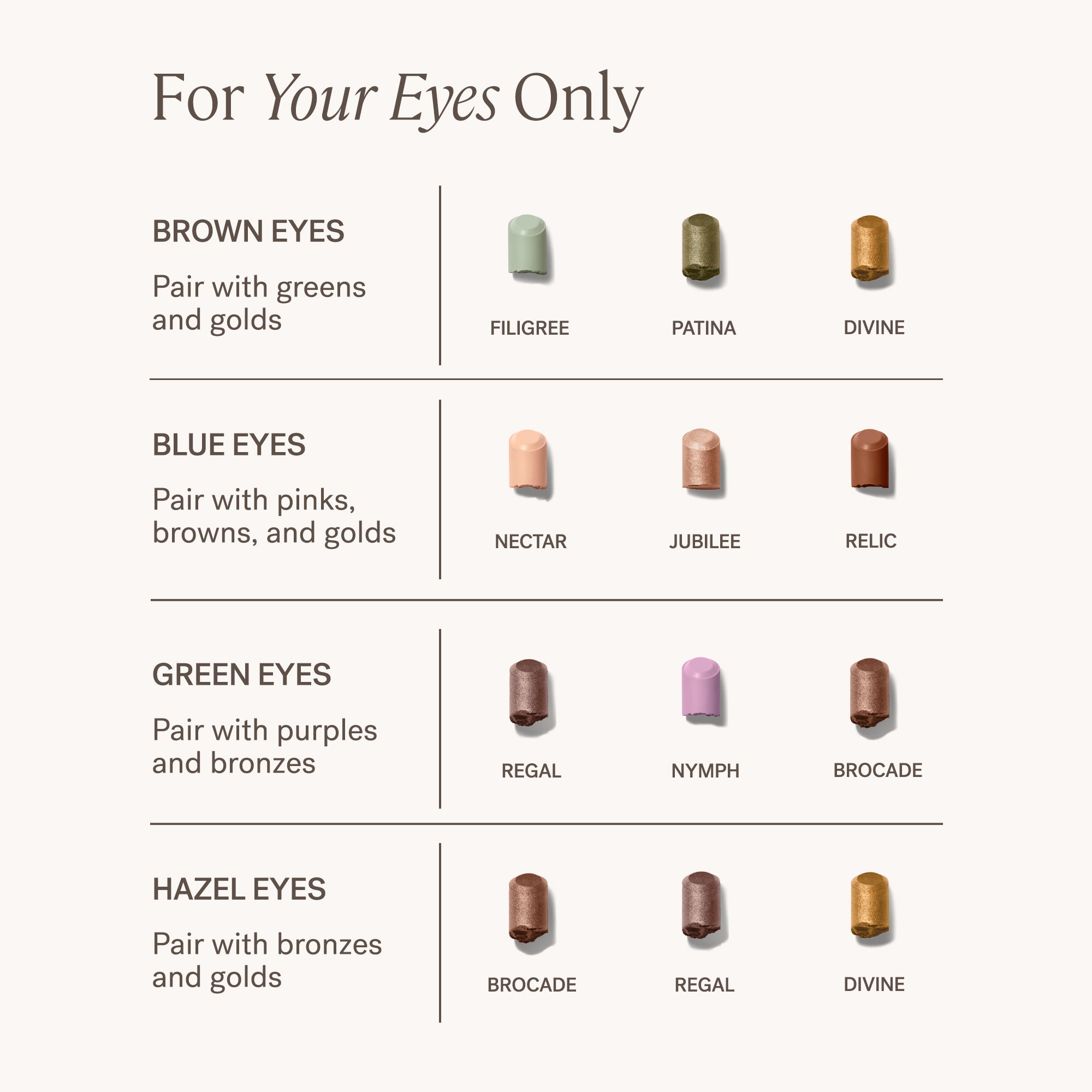 Eye Stylus Shimmer – farbige Stifte für braune, blaue, grüne und haselnussfarbene Augen – Augenmake-up