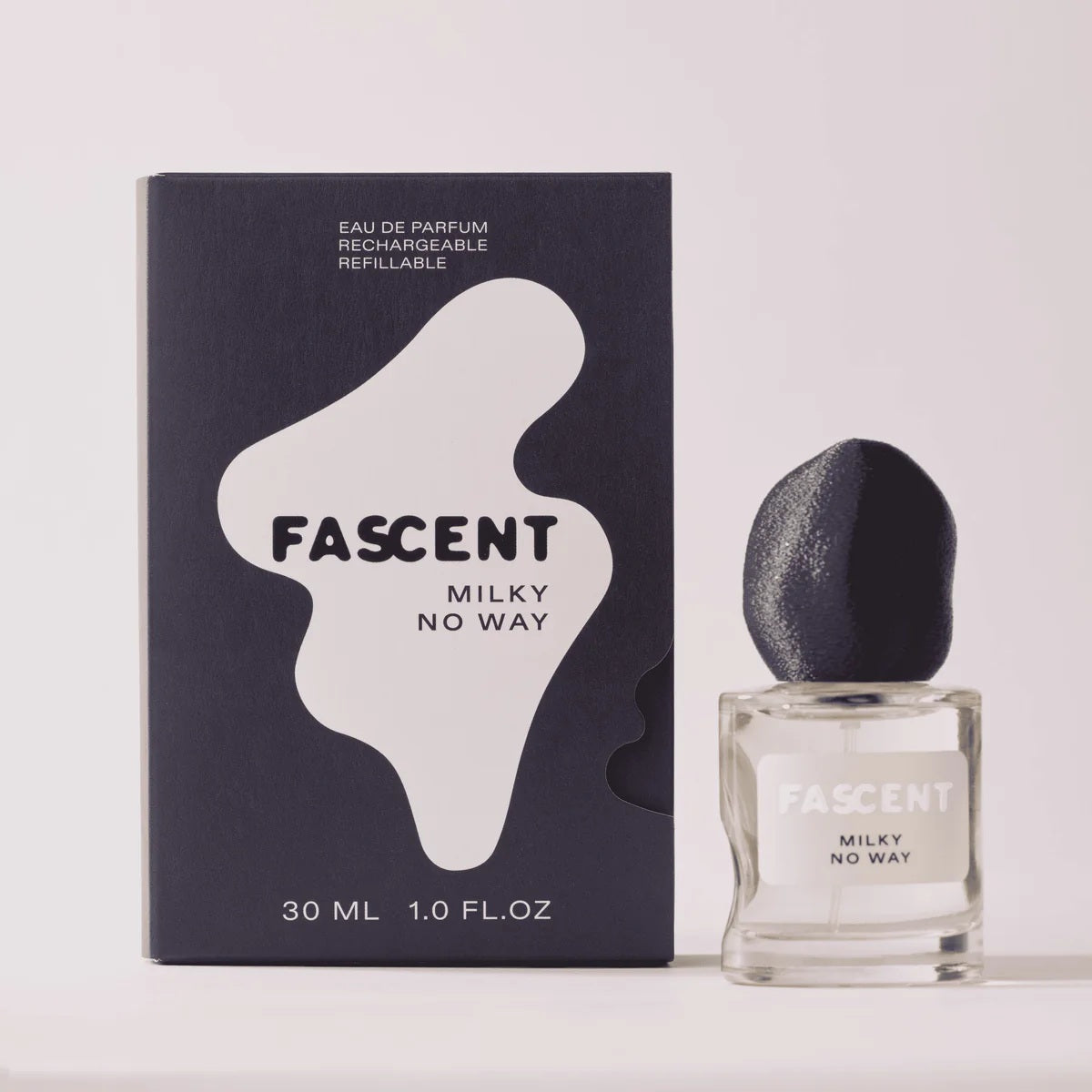 Fascent Milky No Way Eau de Parfum – 30ml glass bottle, black stone cap, dark box – perfume