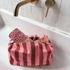Vic Pouch Canvas Stripes Funky Pink/olive