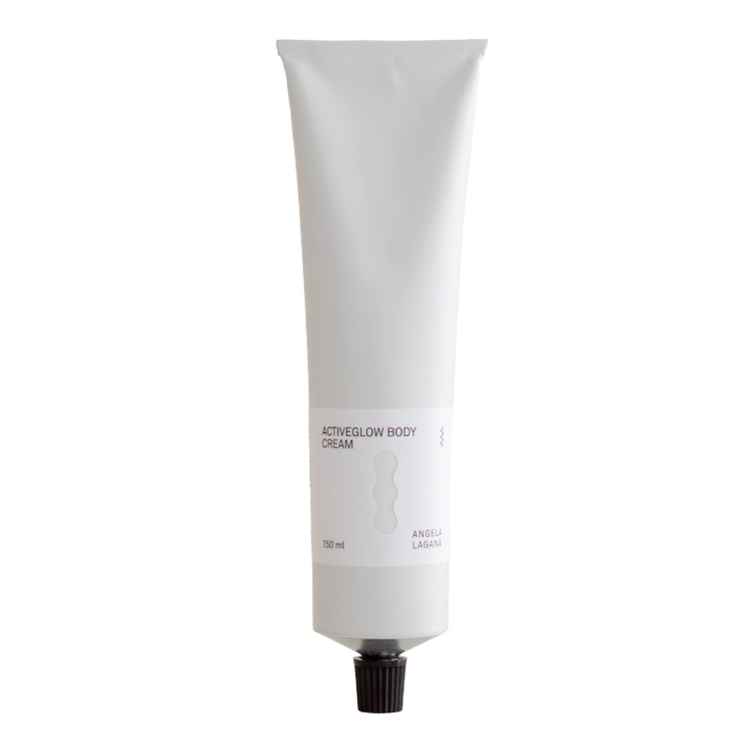 Activeglow Body Cream – white tube 150ml, black cap on white background – body care