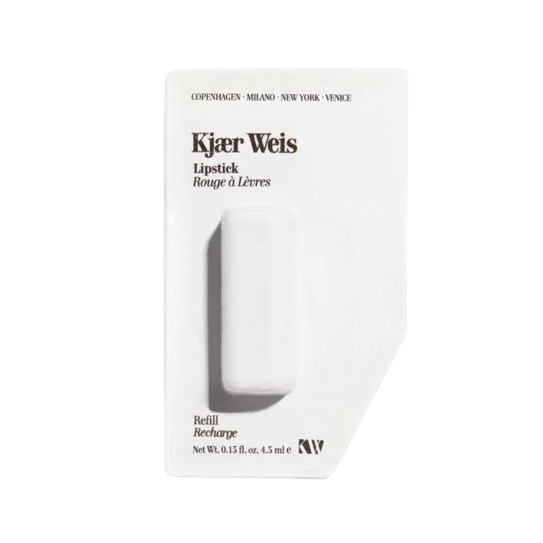 Kjaer Weis Lipstick Refill – weißes Nachfüllstück 4.5 ml, minimalistisches Design auf weißem Hintergrund – Lippenpflege