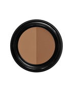 Custom Contour Duo Cinnabar Mocha – schwarzer Tiegel mit zweifarbigem Bronzer, weißer Hintergrund – Gesichtskonturierung
