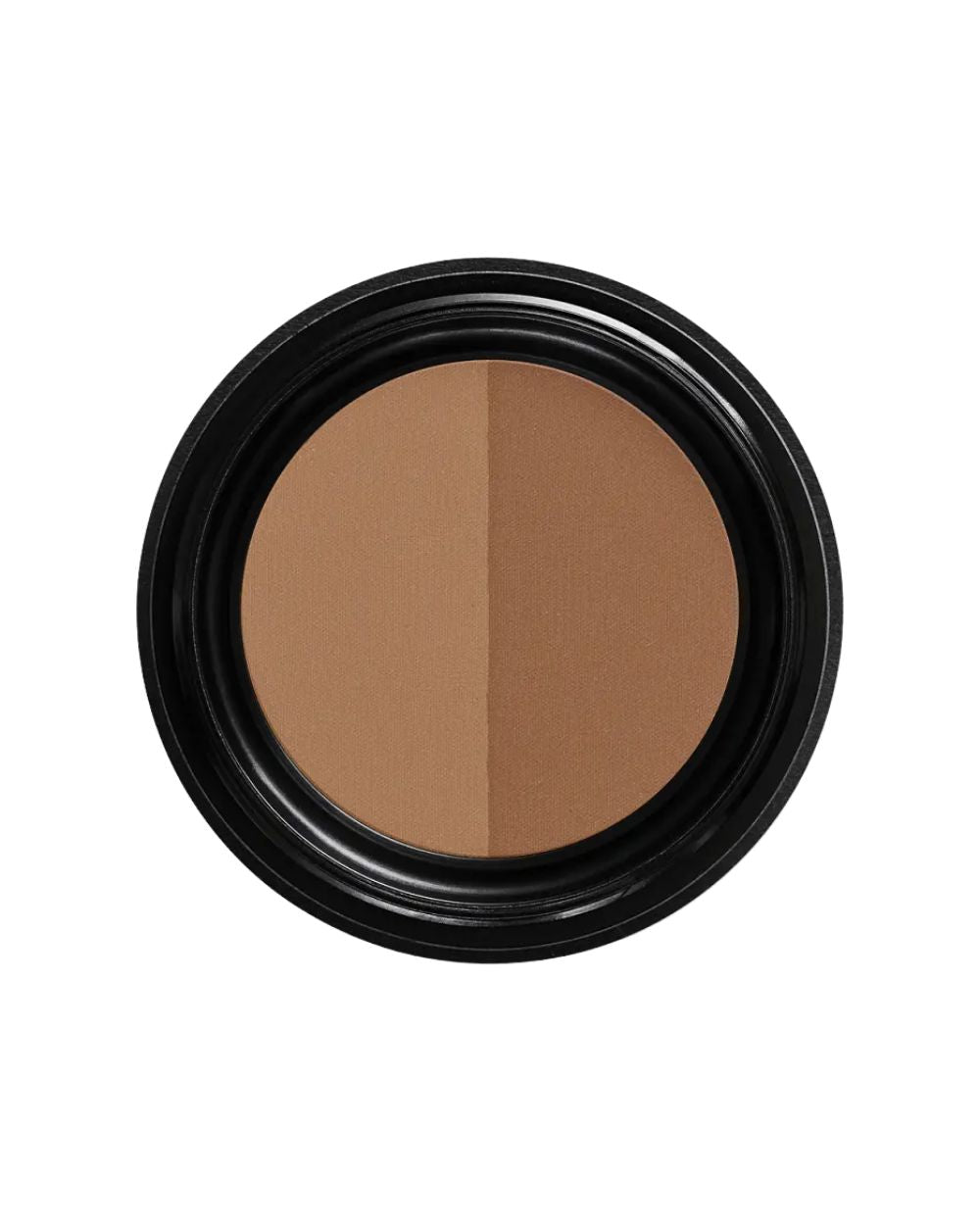 Custom Contour Duo Cinnabar Mocha – schwarzer Tiegel mit zweifarbigem Bronzer, weißer Hintergrund – Gesichtskonturierung
