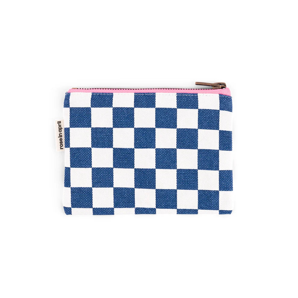 Porte-monnaie Marie Check Blue/ecru