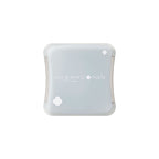 Kobako Nails Compact Nail File – light blue rectangle with white clovers, white background – nail care