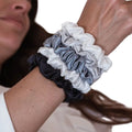 Seidenscrunchie Set S Blau-Weiß