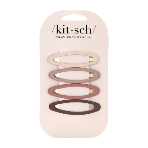 Enamel Snap Clips Set Terracotta