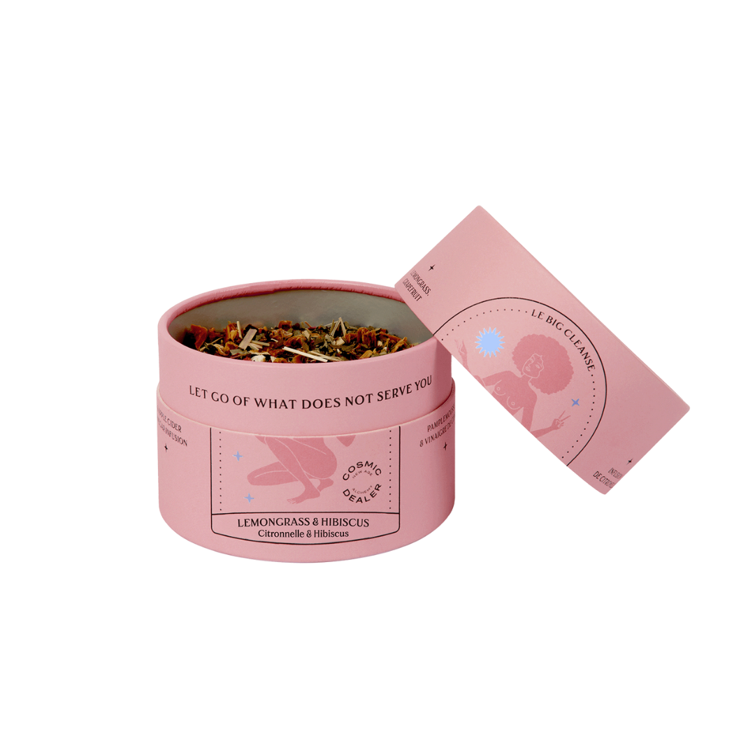 Cosmic Dealer Le Big Cleanse – pink tub with lid, 120g, white background – bath soak