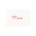 Postkarte Mom – cream-colored card with red script, white background – gift idea