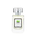 NU GREEN Eau de Toilette Spray – klares Glasfläschchen, silberner Zerstäuber, weißer Hintergrund – Parfüm