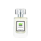NU GREEN Eau de Toilette Spray – klares Glasfläschchen, silberner Zerstäuber, weißer Hintergrund – Parfüm