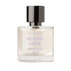 Pleine Lune Eau de Parfum – klares Glasflakon mit schwarzem Deckel, lila Schrift, weißem Hintergrund – Parfüm