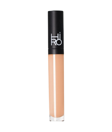 Hiro Liquid Concealer #6 Medium Apricot – durchsichtige Tube mit schwarzem Deckel, weißer Hintergrund – Make-up