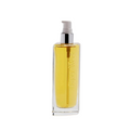 Kjaer Weis Body Oil Refill – clear glass bottle with pump, golden-yellow oil, white background – body care