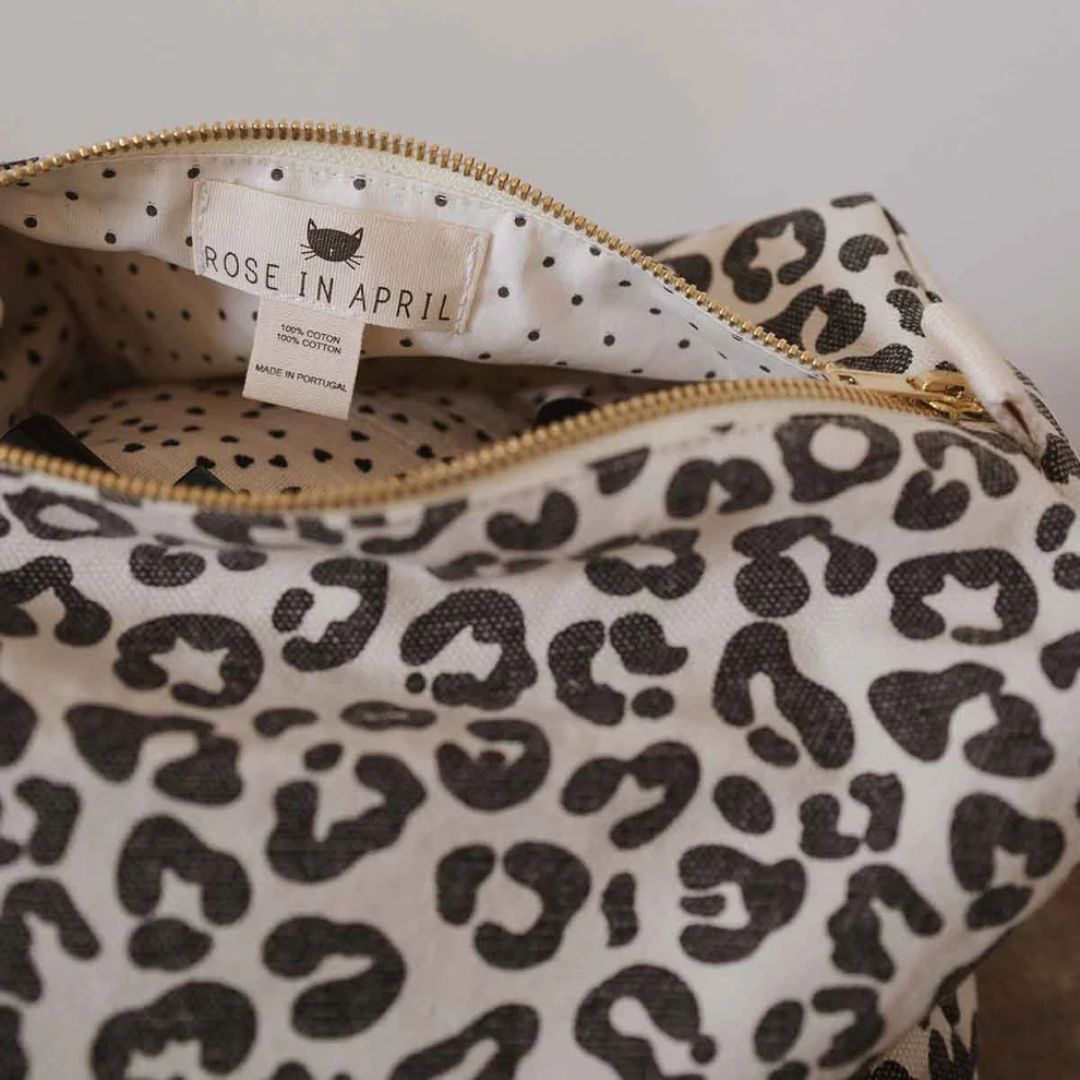 Vic Pouch Canvas Graou Greige Leoprint