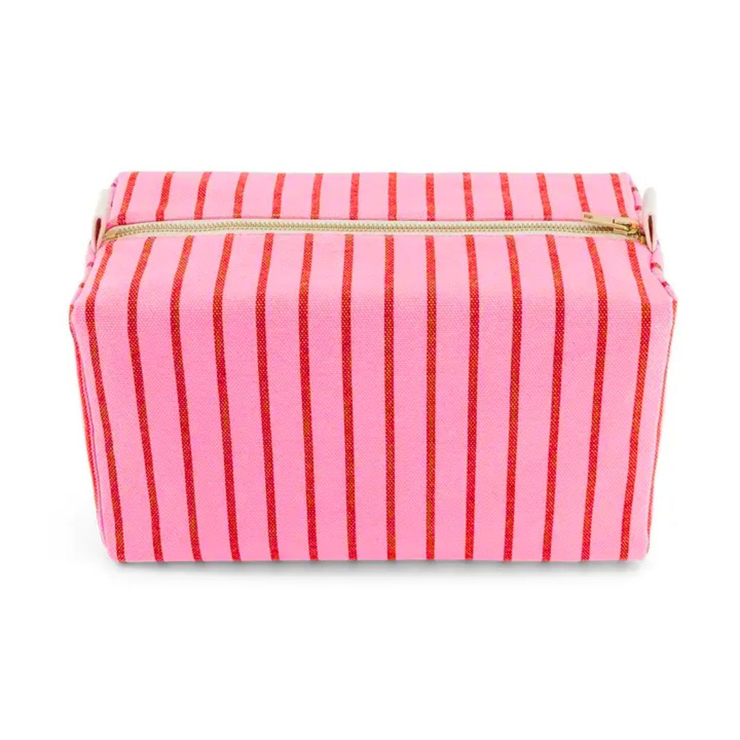 Vic Pouch Canvas Stripes Pecan/strawberry