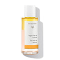 Dr. Hauschka Augen Make-up Entferner – durchsichtige Flasche mit weißem Deckel, orangefarbenem Etikett, weißem Hintergrund – Augenpflege