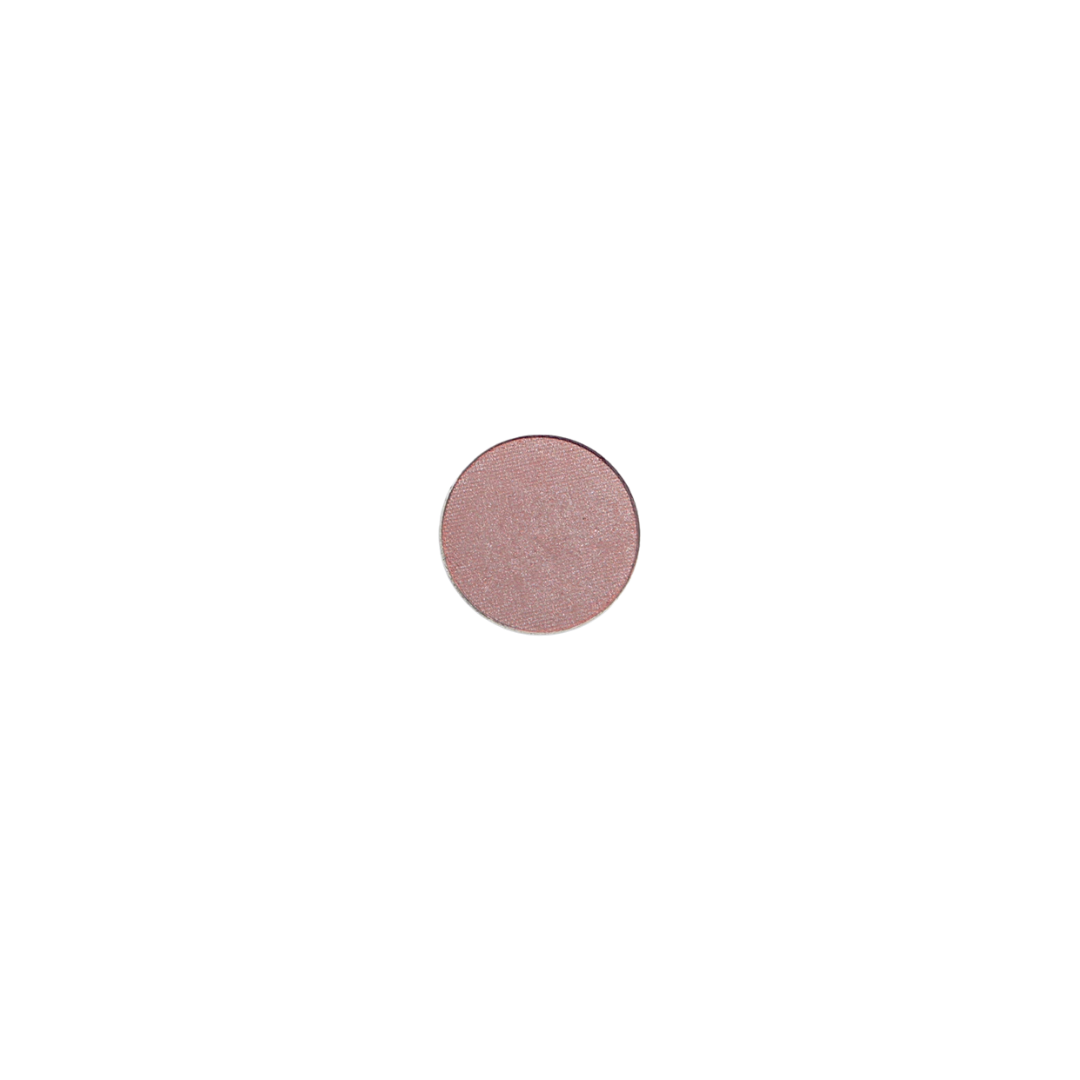 Eye Shadow Amethyst Refill – lila-rosa Lidschatten, rund, weißer Hintergrund – Augenmake-up