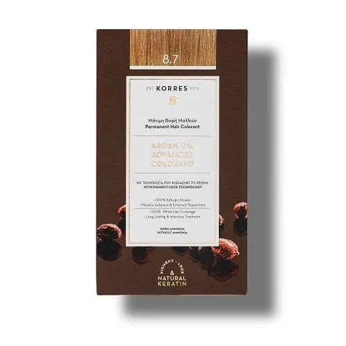 Advanced Argan Oil Permanent Hair Colorant Toffee 8.7 Haarfarbe gedecktes Blond