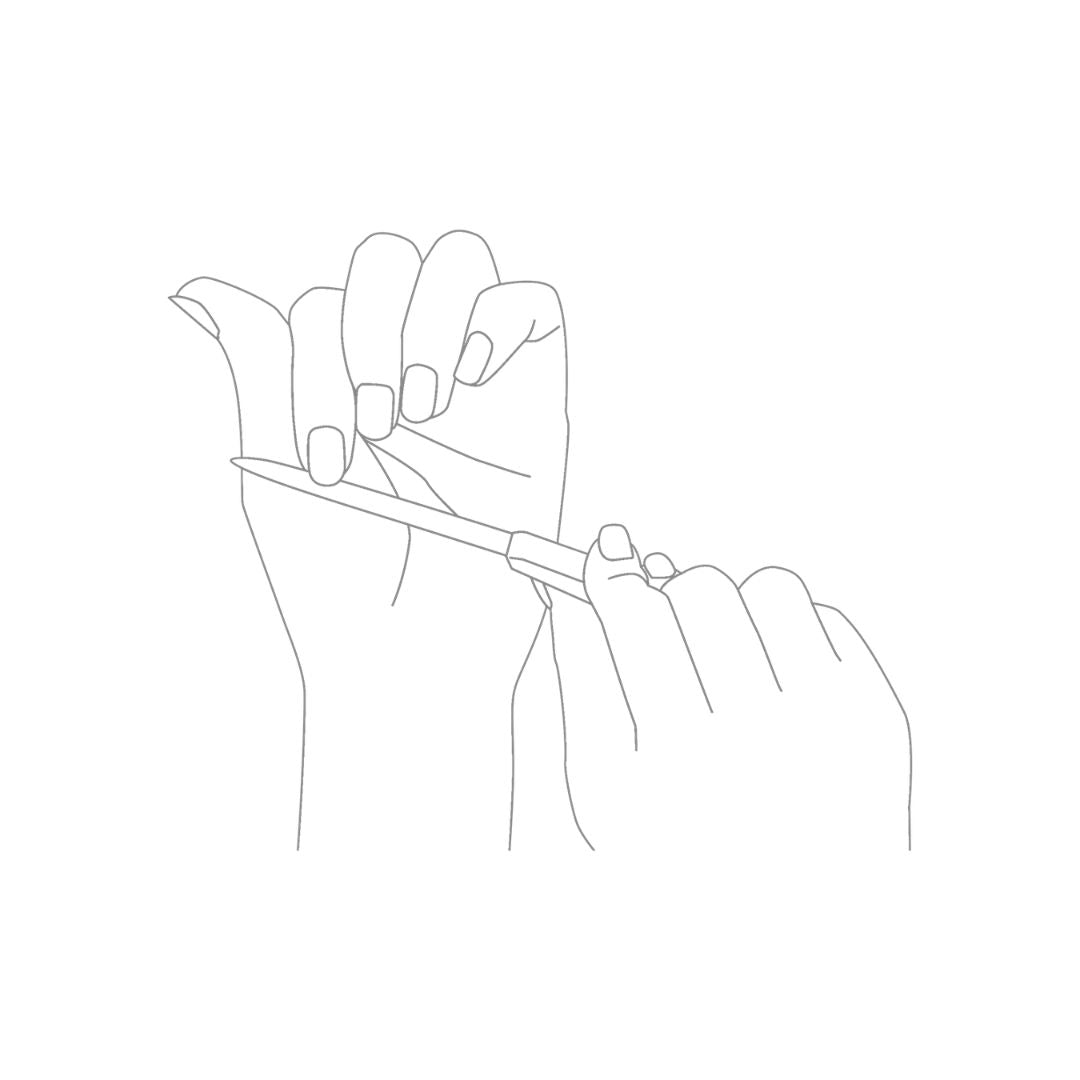 Nagelfeile Edelstahl – schlichte Linienzeichnung, weiße Hintergrund – Nagelpflege