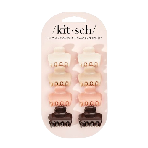 Mini Puffy Claw Clips Set Rosewood