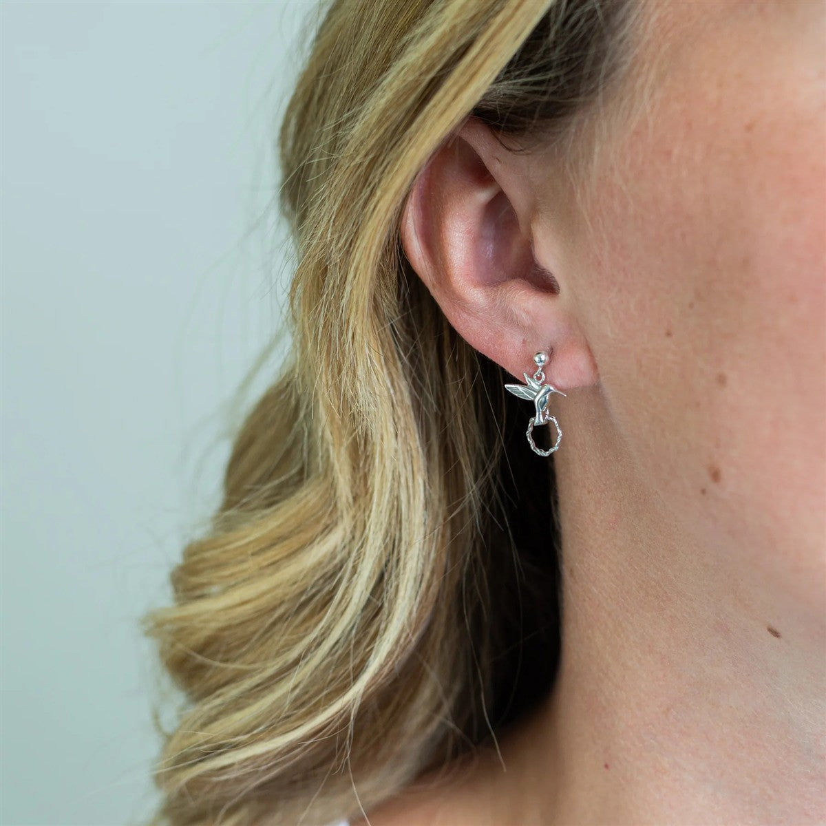 Hummingbird Sterling Silver Stud Earrings