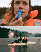 No. 309 Sos Lipbalm – blaue Tube, schwarzer Deckel, im Einsatz auf dem Wasser – Lippenpflege