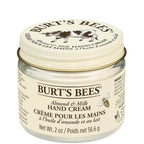 Burt’s Bees Mandel & Milch Handcreme – Glasdose 56,6 g, cremefarbener Deckel, weißer Hintergrund – Handpflege