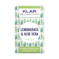 KLAR Festes Shampoo Lemongrass & Aloe Vera – 100g Verpackung mit grünem Design, weißem Hintergrund – Haarpflege