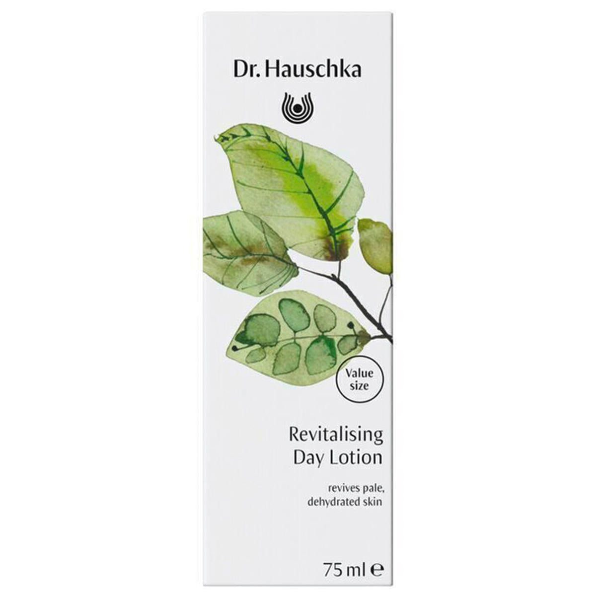Dr. Hauschka Revitalising Day Lotion – 75ml, white box with green leaves, Value Size – skin care