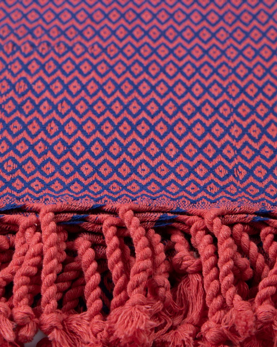 Hamamtuch Samos Fuchsia Blau