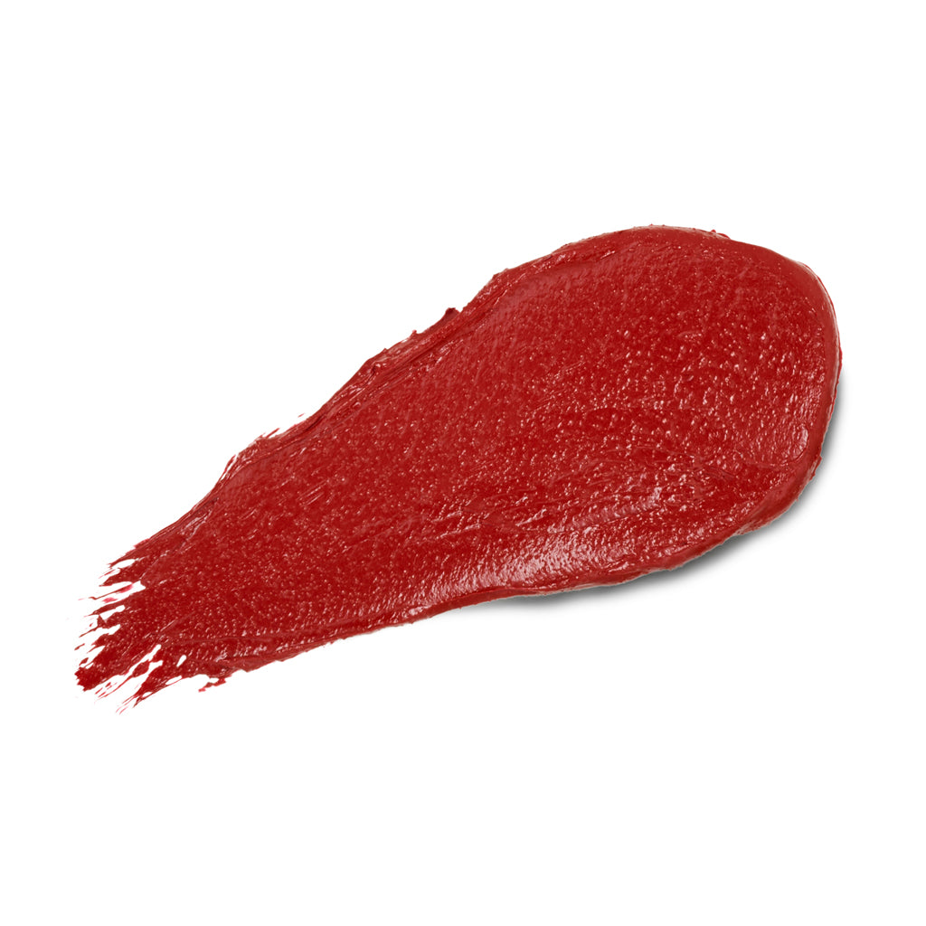 Lip Stick Kw Red – leuchtend roter Lippenstift-Swatch auf weißem Hintergrund – Lippenpflege