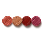 Lip to Cheek Blush – vier Farbvarianten auf weißem Hintergrund, cremige Textur – Make-up
