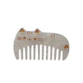 Cute Cat Comb made of Mother of Pearl with gold accents, white background – hair care