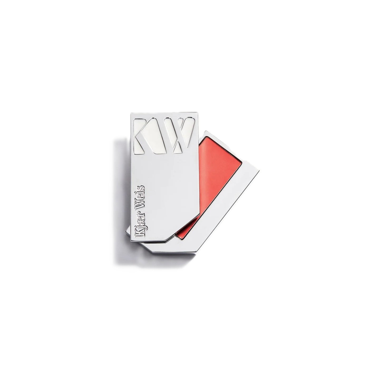Kjaer Weis Lip Tint Refill – silver rectangle, orange tint stick, white background – lip care