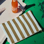 Lili Pouch Stripes Olive/aqua
